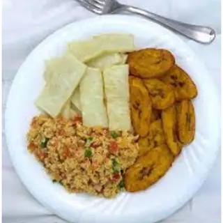 Fried or Boiled Yam/Plantain with Egg Sauce