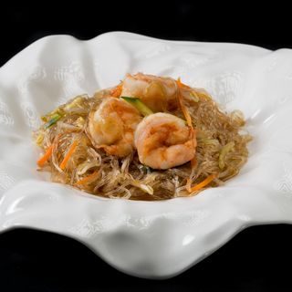 311. Spaghetti di soia con gamberi e verdure