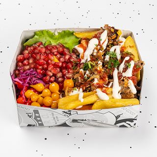 Steak Kebab Over Fries