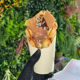 Bubble waffle nutella e gelato 