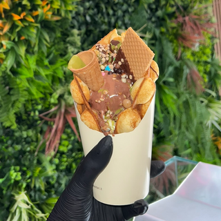 Bubble waffle nutella e gelato 