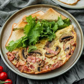 Omleta cu ciuperci și bacon