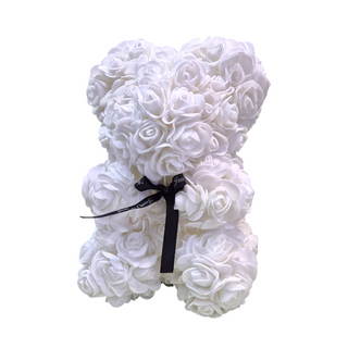Osito rosas blancas 