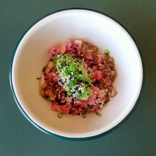 Тар-тар з тунця та креветки