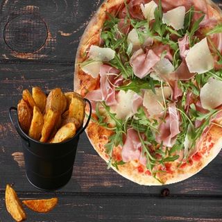 Պրոշուտո պիցցա և գյուղական կարտոֆիլ