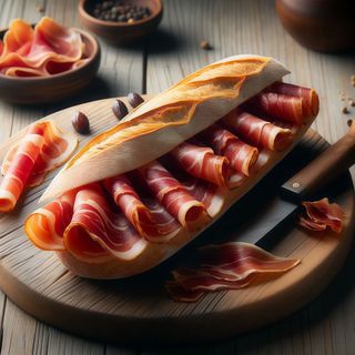 Bocadillo de Jamón con queso de cabra