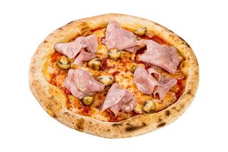 Пицца с ветчиной и грибами