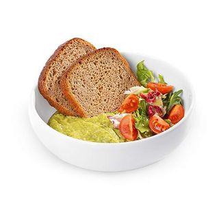Puree z avocado z chili, grzankami i miks sałat 250 g