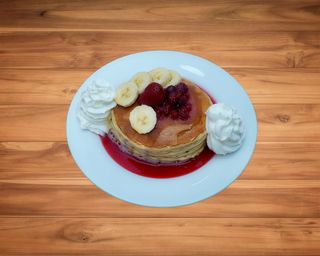 Pancake con dulce de leche