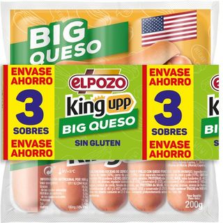 Salchichas Big Queso 200 King Upp Pack-3 Elpozo
