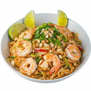 Pad Thai Con Langostinos Y Calamar