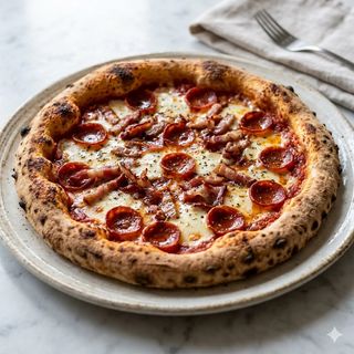 Pizza Bacon Y Peperoni (28 Cm.)