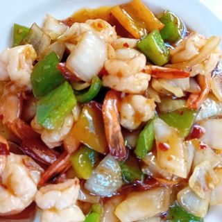 Gambas con salsa picante