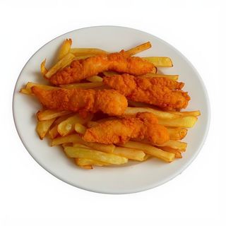 Ración De Fingers De Pollo Con Patatas Fritas Caseras