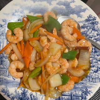 Gambas con verduras 