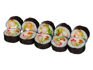 Futomaki z krewetkami w tempurze