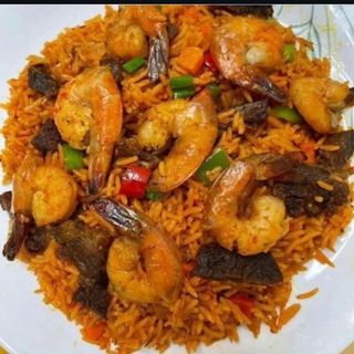 Seafood jollof rice