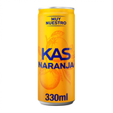 KAS Naranja Zero Refresco con gas sabor Naranja sin Azúcar Lata 330ml