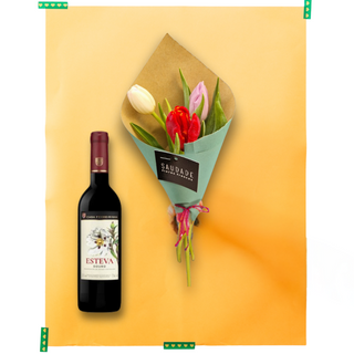 PACK Cone de 3 Tulipas + vinho tinto 