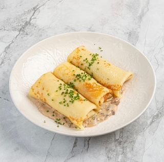 Блинчики с картофелем и грибным соусом  3 шт