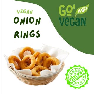 Vegan onion rings sa ketchupom