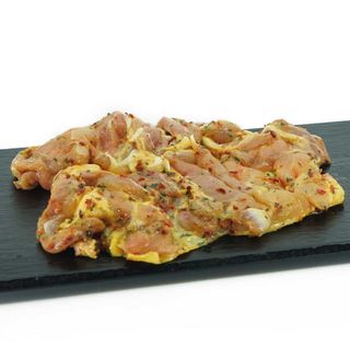 Muslos de pollo certificado marinados (700 g)