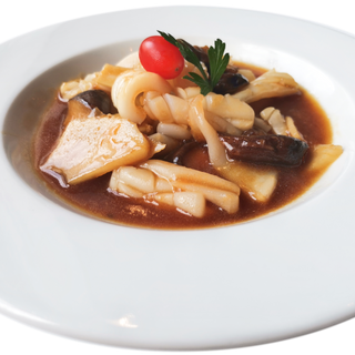 53. Calamari con funghi bambù