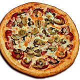 Pizza Champiñones con bacon