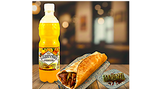 PITA GYROS WOŁOWY XL + CELESTYNKA POMARAŃCZOWA + BAKLAWA PISTACJOWA
