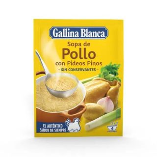 Sopa De Pollo Con Fideos Finos Gallina Blanca 71 Gr.