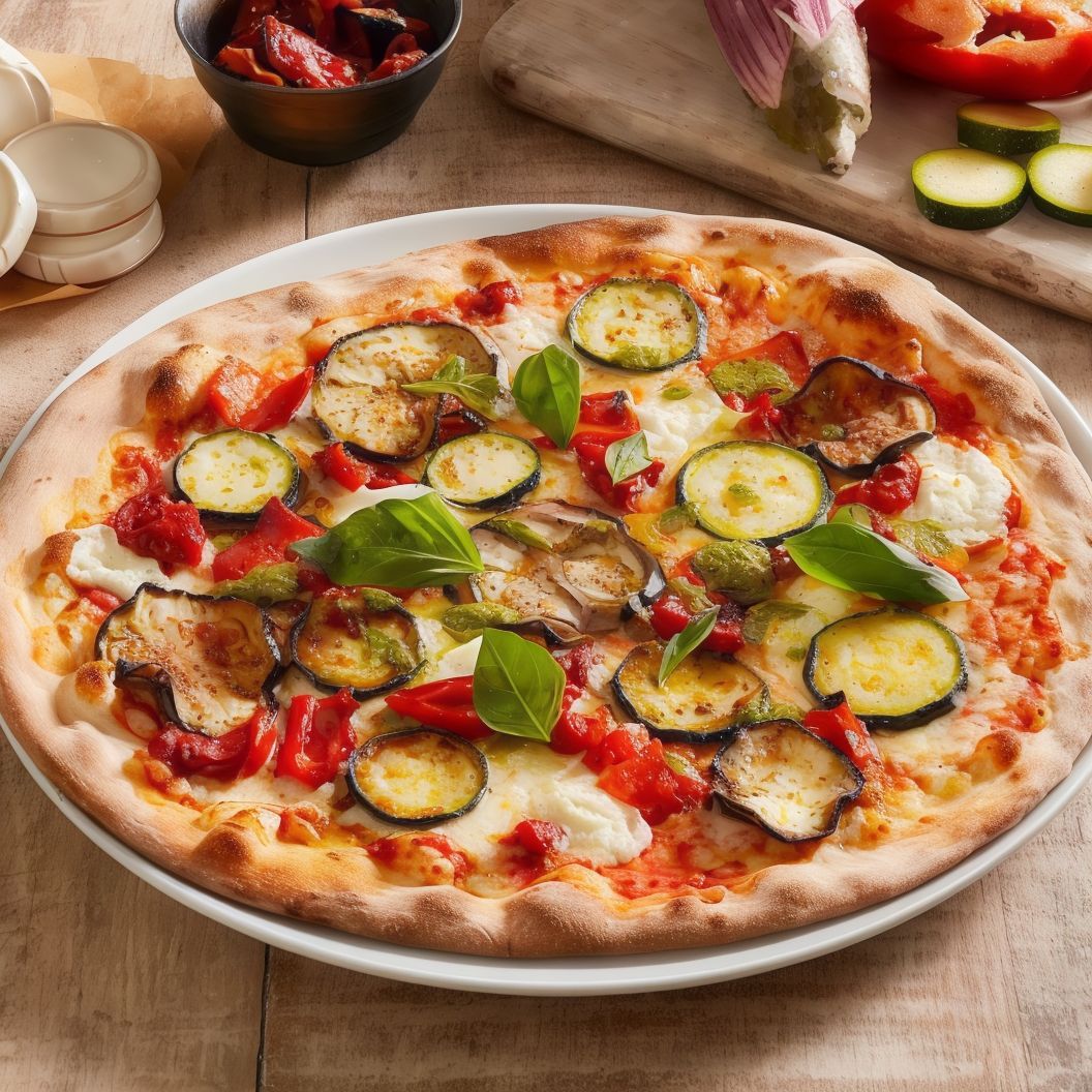 PIZZA FINA VERDURE E FORMAGGIO DI CAPRA
