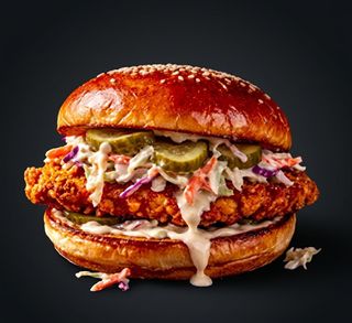 Coleslaw Chicken Strip Burger