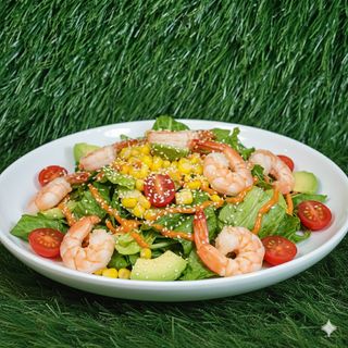 Insalata mista con gamberi