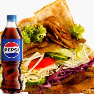 Kebab Bułka Duży+ Pepsi 0,5 L