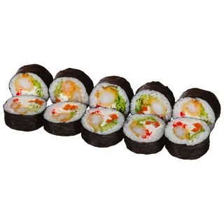 Futomaki z krewetkami w tempurze