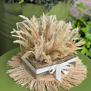 Boite à bijou Fleurs Séchées L Beige