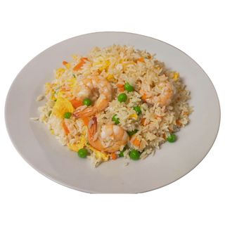 arroz frito con gambas