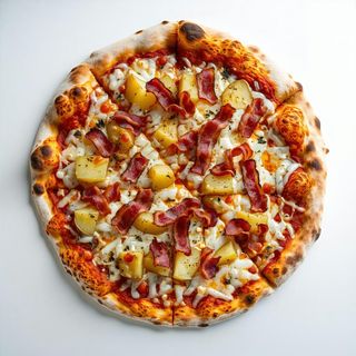 Patate al forno e pancetta