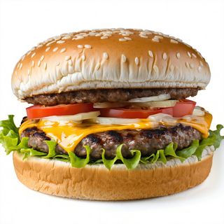 Menú hamburguesa + papas + bebida (330 ml.)