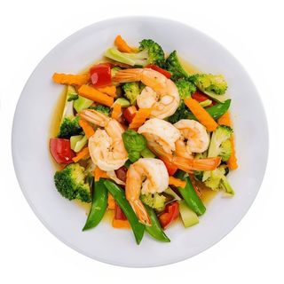 #56:Gambas Con Verduras Variadas