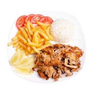 Plato Kebab Con Arroz Y Patatas