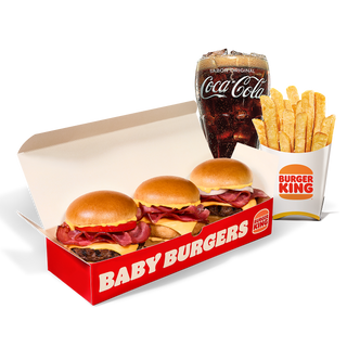 Menú Baby Burgers Bacon Cheddar Grande