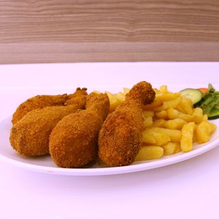  4 Pieces Breaded Drumsticks + Chips