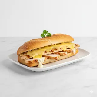 Bocadillo De Pollo Con Queso Y Mayonesa