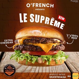Nouveau burger le SUPRÊME + Frites et coca Offerts