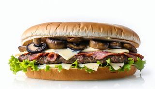 Panino con porchetta emmental e funghi