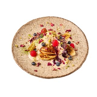 Macha Pistachio Pancakes