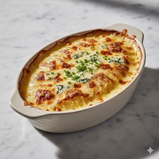 Patatas gratinadas al roquefort (ración)