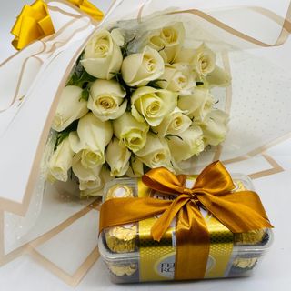 Roses and Ferrero Rocher Choc Bouquet 
