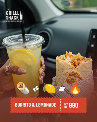 Chicken Burrito & House Lemonade